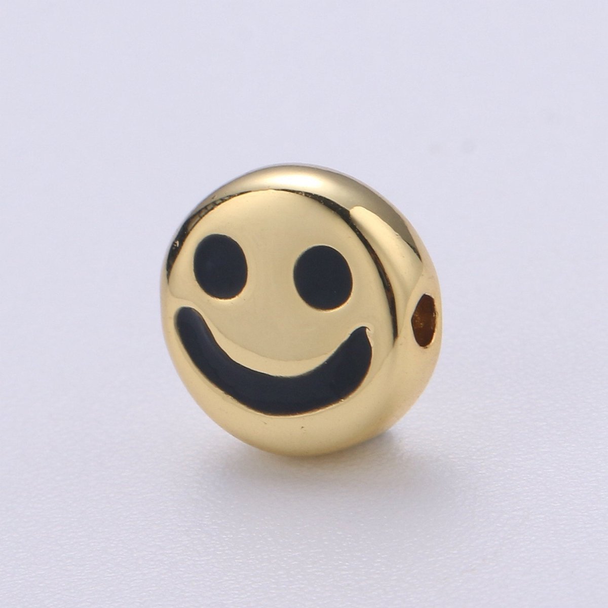 10mm CZ Gold Filled Beads, Smiley Beads, Happy Face Beads, Emoji Charm for Bracelet Necklace Supply B-350