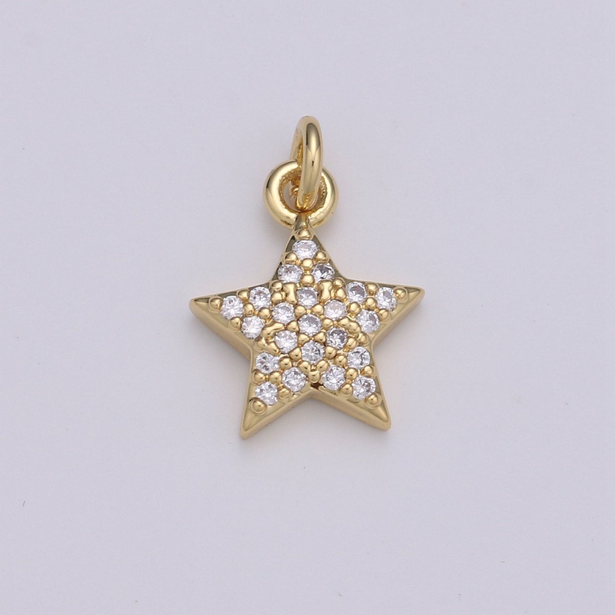10x10mm 24K Gold Filled Star Charms, Cubic Zirconia Charms, Micro Pave Charms, Star Pendant, CZ Celestial Jewelry Micro Pave Star Charm, D-578 D-579