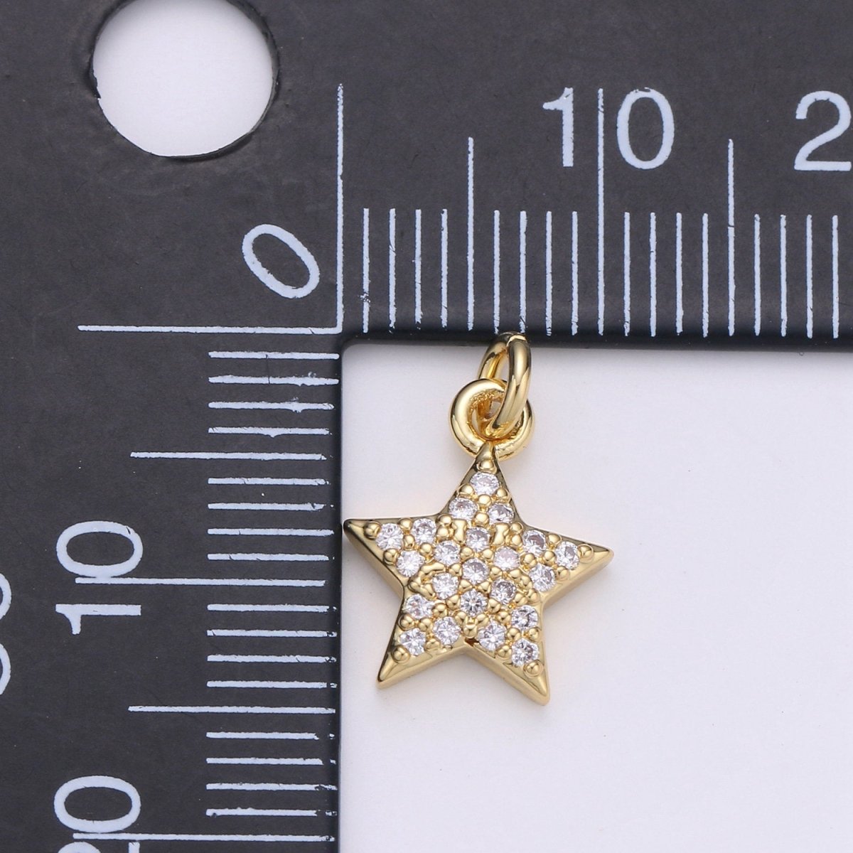 10x10mm 24K Gold Filled Star Charms, Cubic Zirconia Charms, Micro Pave Charms, Star Pendant, CZ Celestial Jewelry Micro Pave Star Charm, D-578 D-579