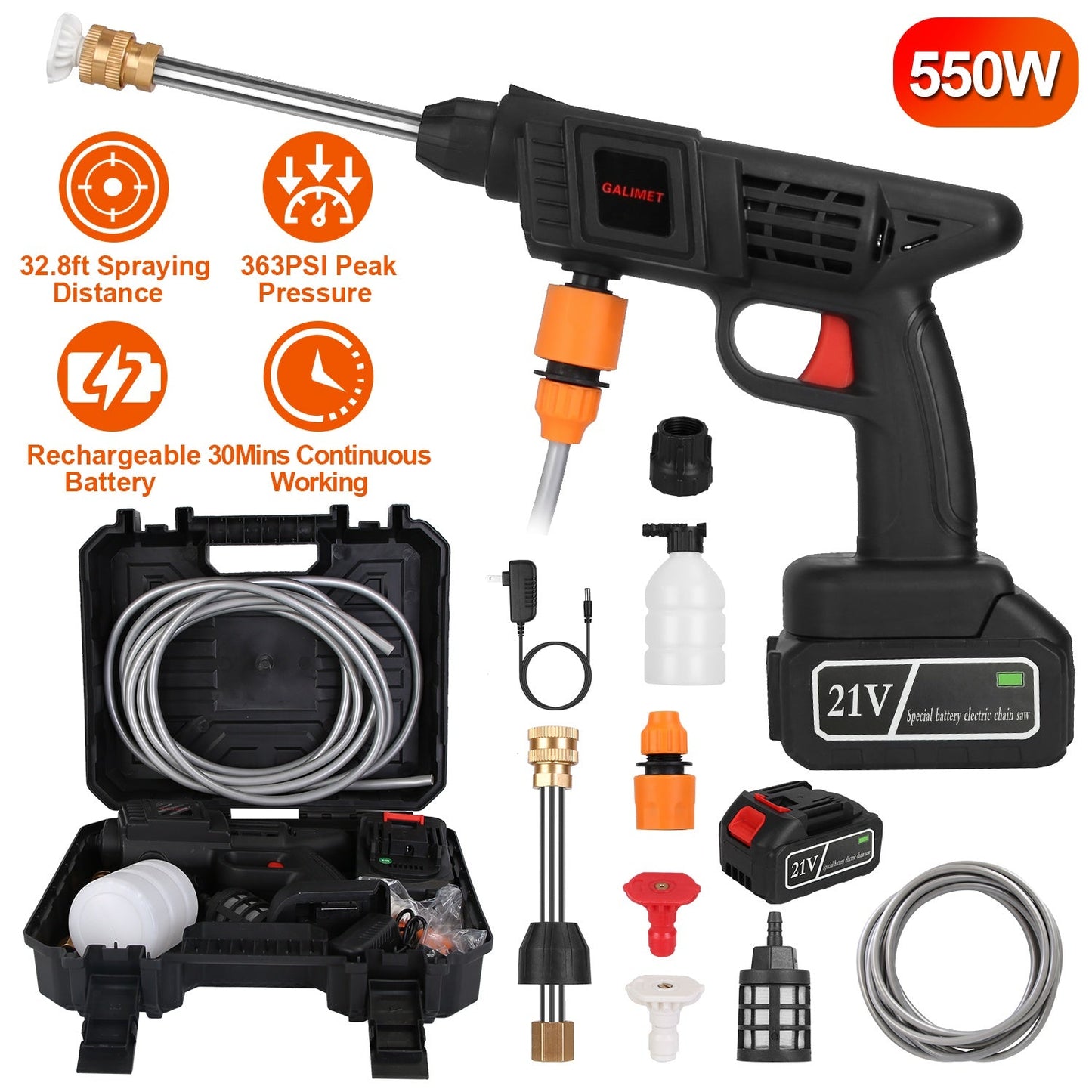 Cordless Pressure Washer Portable Electric Washer for Cars