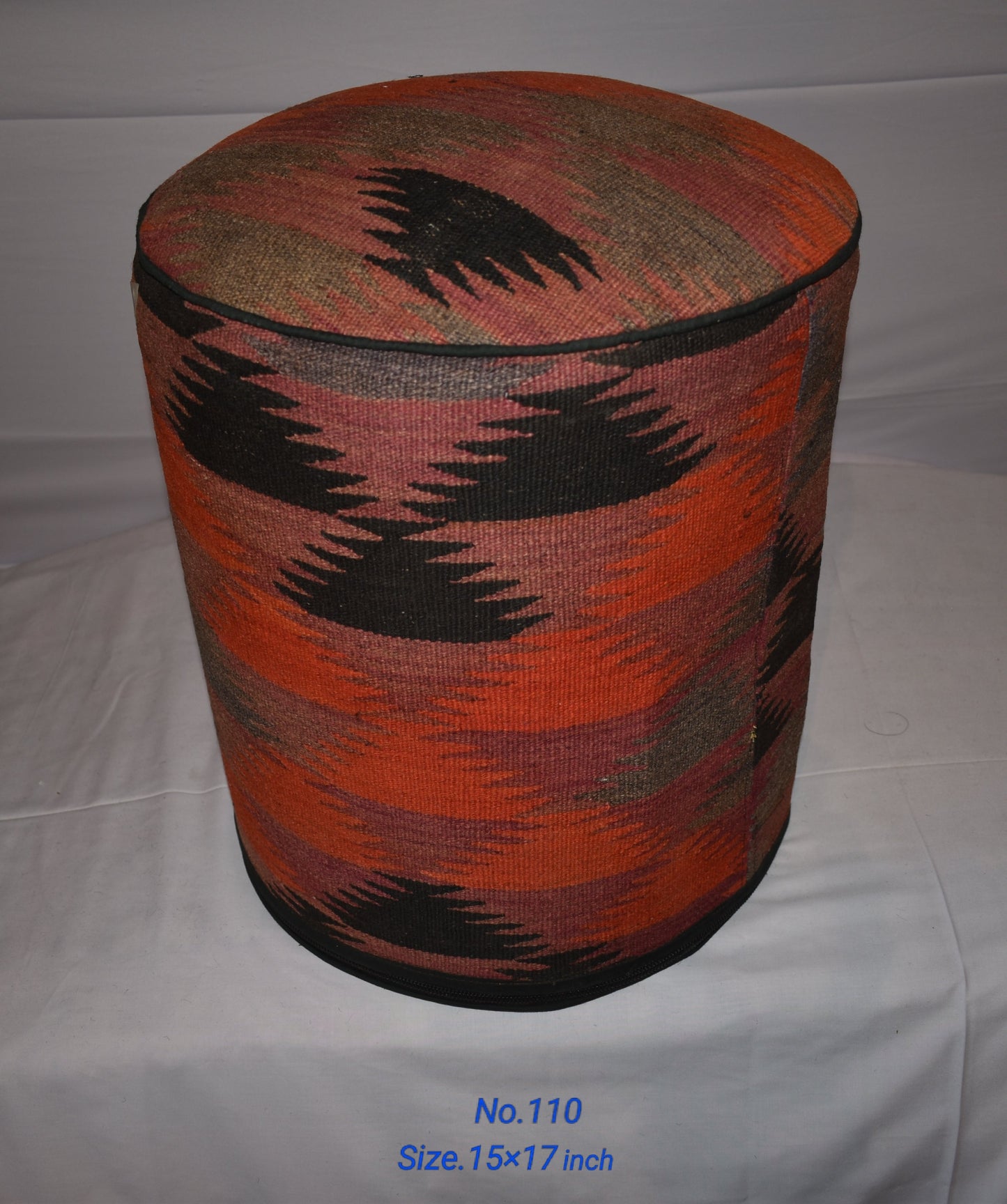 One of a Kind Kilim Rug Pouf Ottoman foot stool - #110