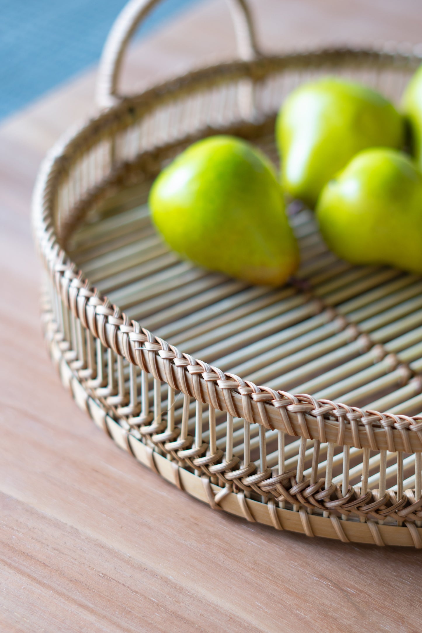 Set of 3 Round Bamboo Decorative Trays