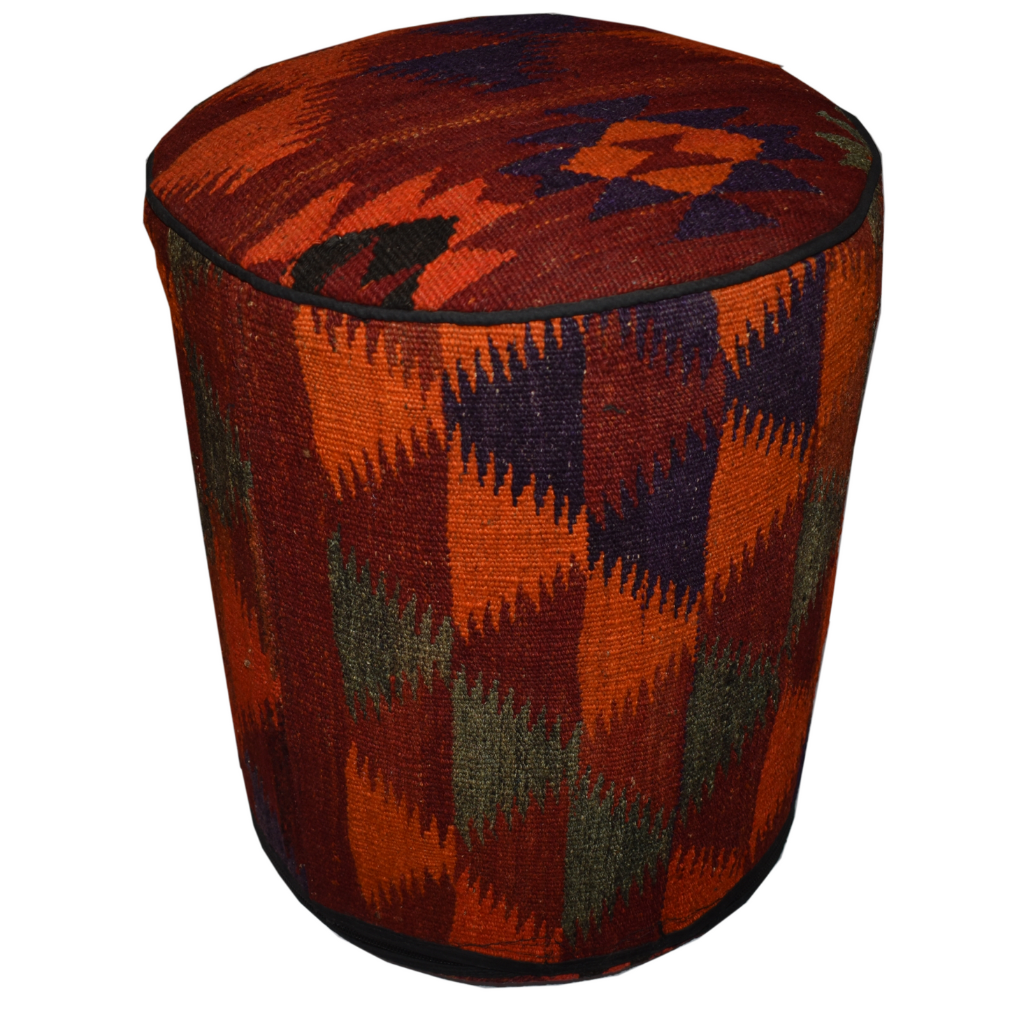 One of a Kind Kilim Rug Pouf Ottoman foot stool - #113