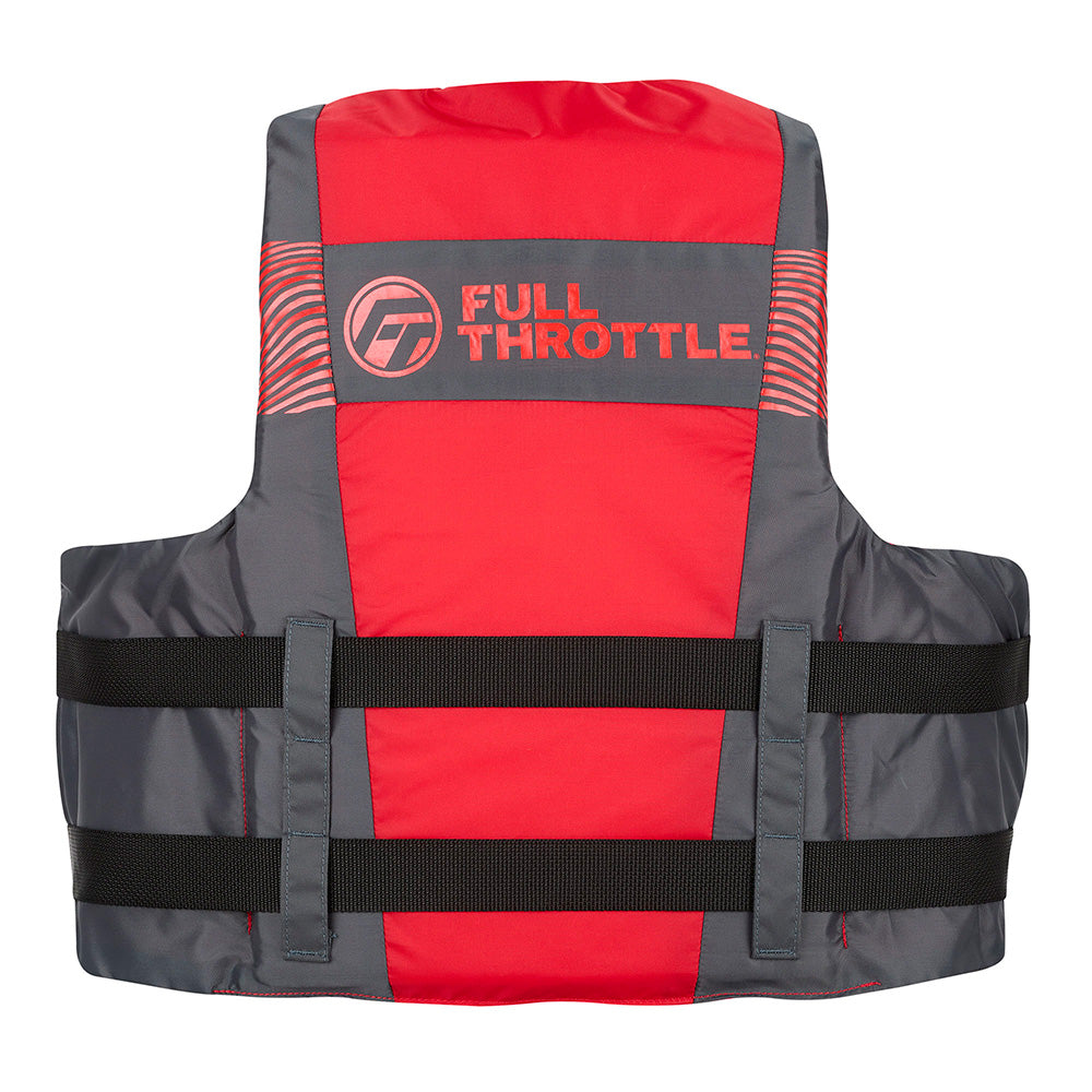 Full Throttle Adult Nylon Life Jacket - 4X/7X - Black/Red [112200-100-110-26]
