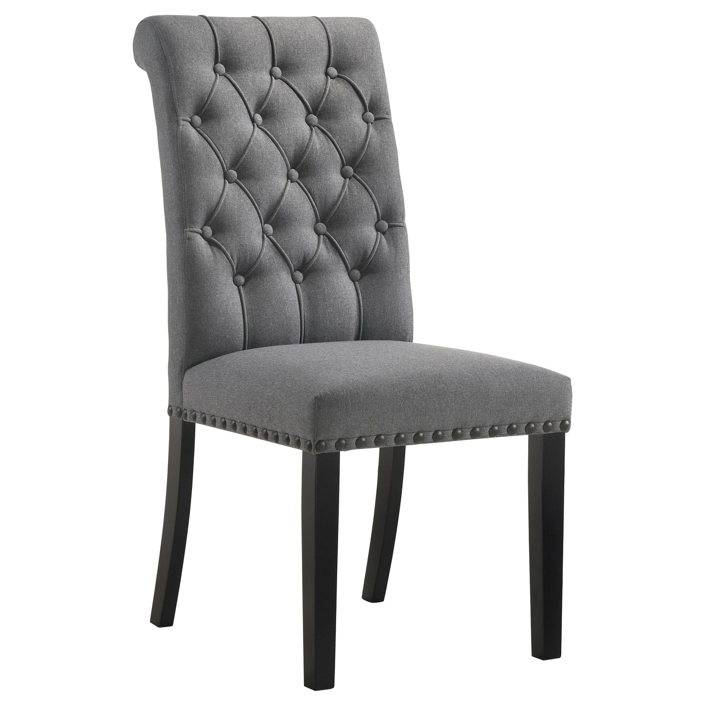 Alana Fabric Upholstered Dining Side Chair Grey (Set of 2)