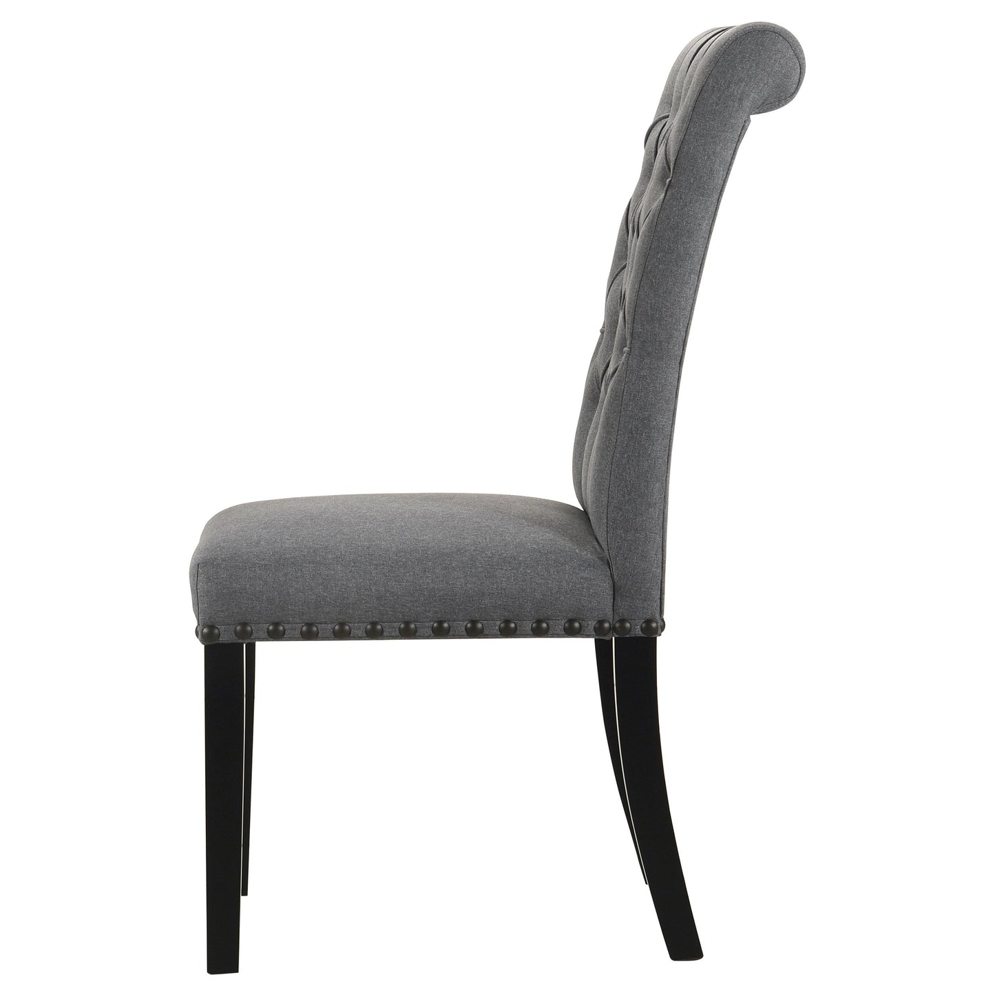 Alana Fabric Upholstered Dining Side Chair Grey (Set of 2)