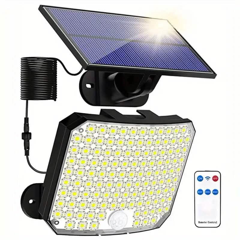 Projecteurs solaires à LED 118 avec détecteur de mouvement et télécommande
