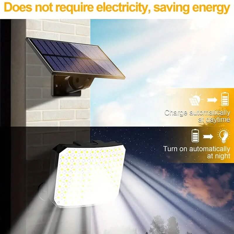 Projecteurs solaires à LED 118 avec détecteur de mouvement et télécommande