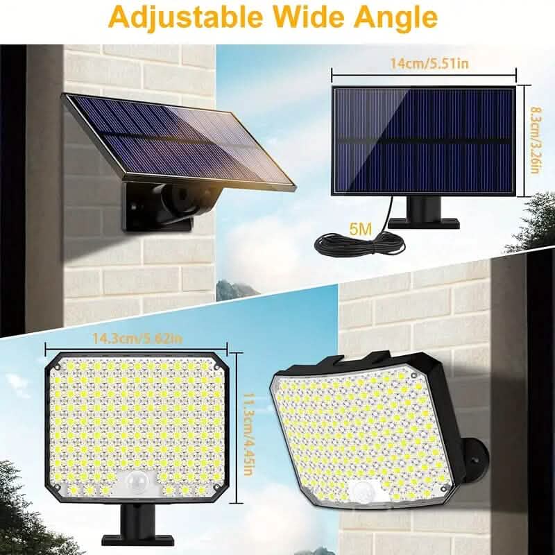 Projecteurs solaires à LED 118 avec détecteur de mouvement et télécommande