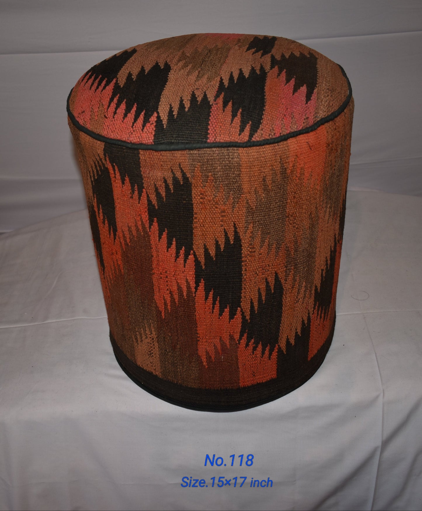 One of a Kind Kilim Rug Pouf Ottoman foot stool - #118