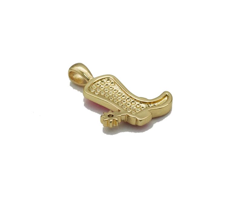 CZ Enamel Cowboy Boots Charm, Boots charm, Sku#FH209