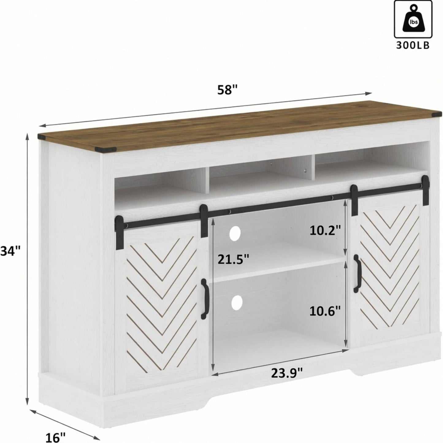 58" Modern Farmhouse TV Stand