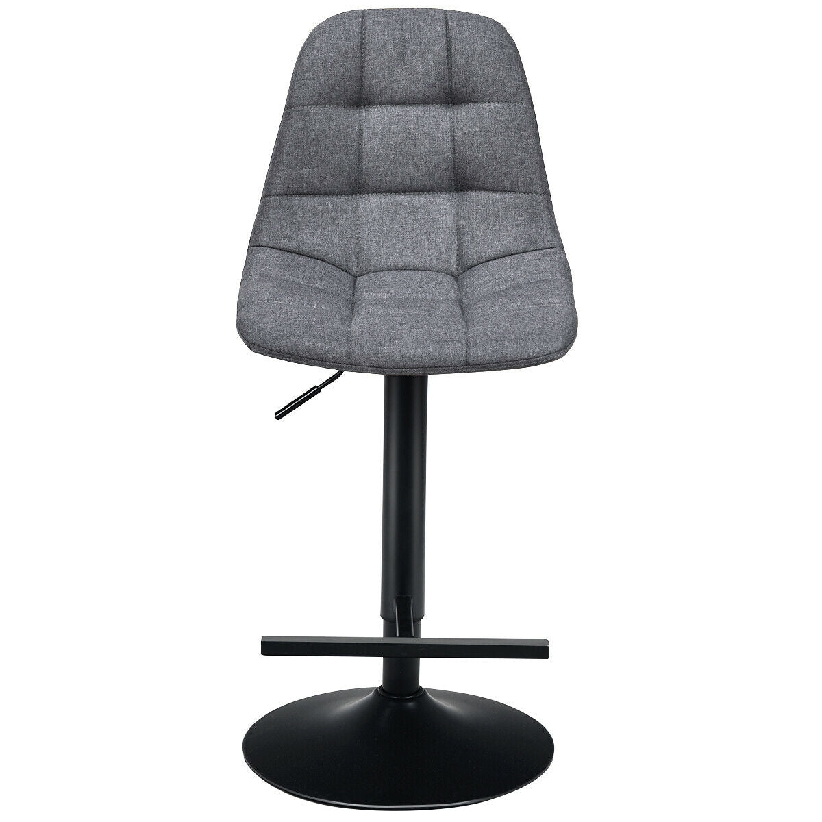 2 Pieces Adjustable Bar Stools Swivel Counter Height Linen Chairs-Brown