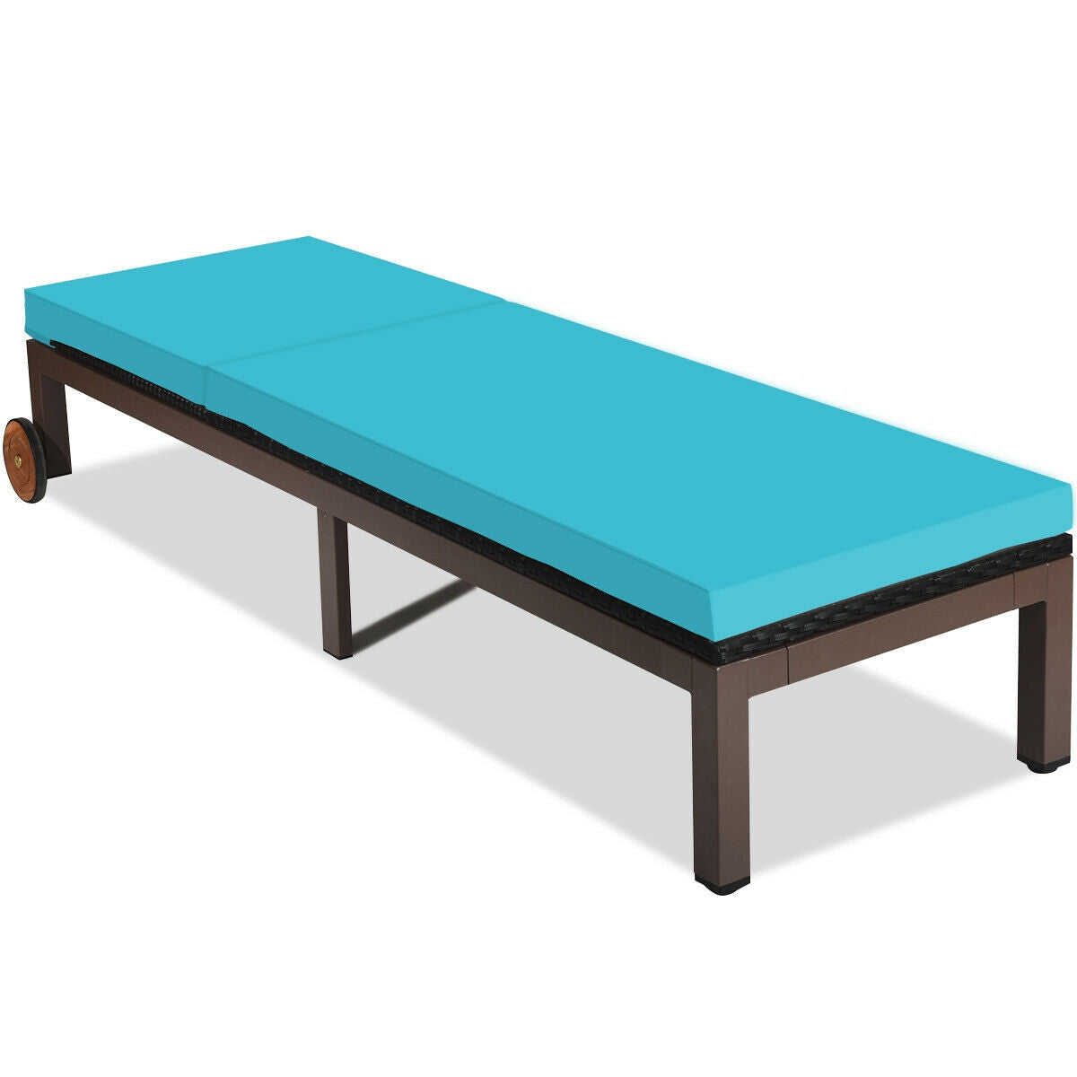 Back Adjustable Cushioned Patio Rattan Lounge Chair