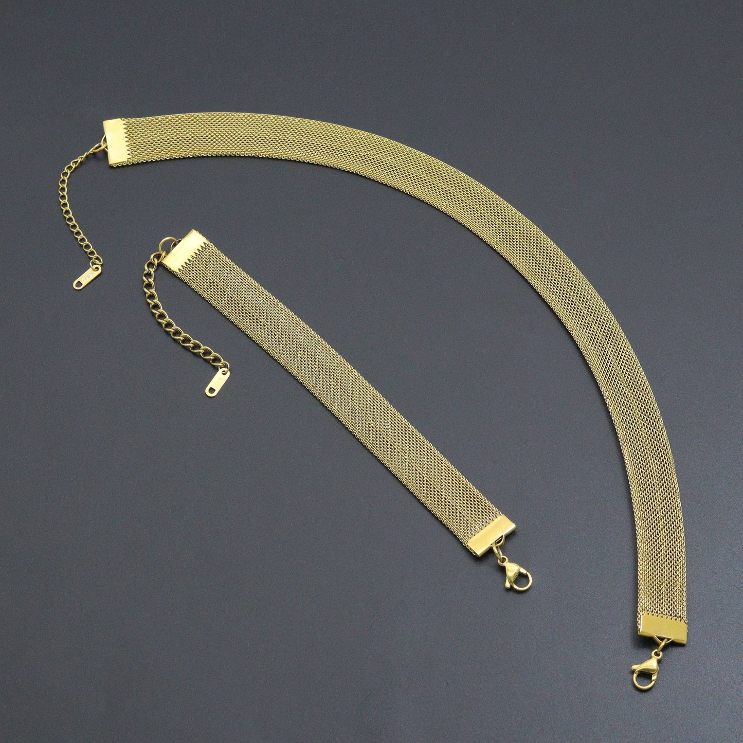 Watch Band Mesh Chain Necklace Bracelet, Sku#O128