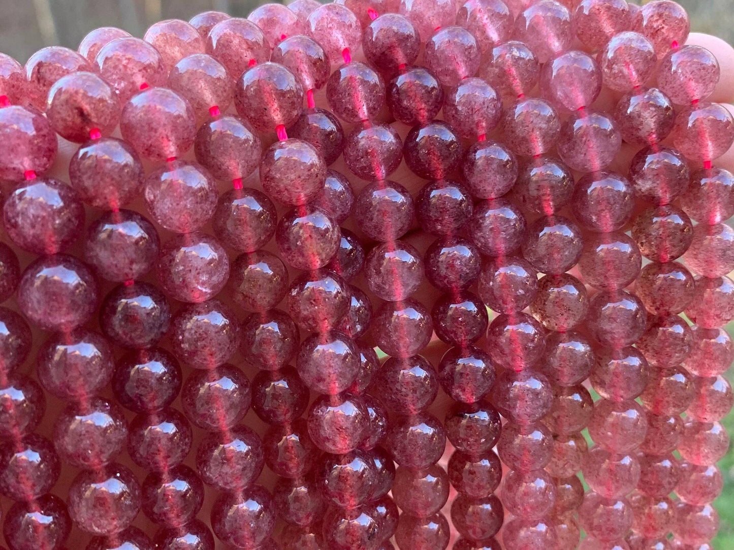 Top Quality Genuine Strawberry Quartz Beads, U1223