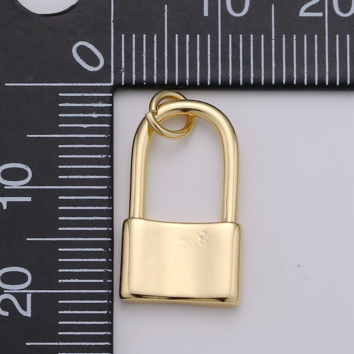 11X19mm Dainty padlock charm in 24k gold filled lock charm for earring bracelet necklace. Tiny small dainty gold lock charm D-672