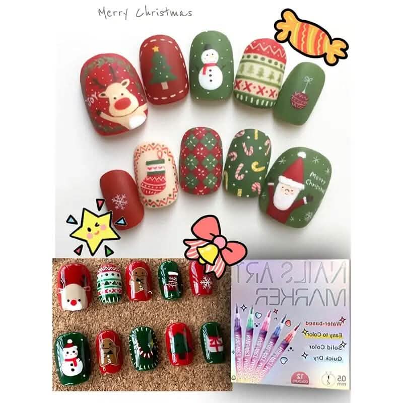 12-Color Nail Art Pen Set Quick Dry Acrylic Paint Markers