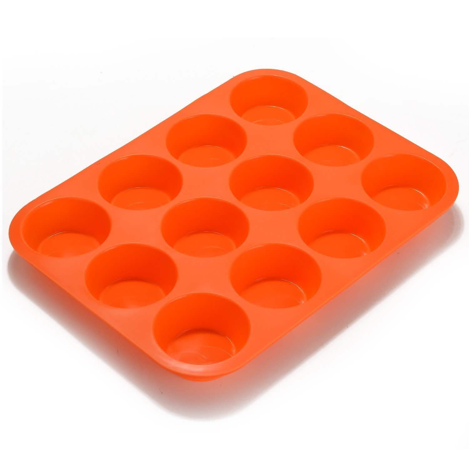 Moule en silicone antiadhésif 12 cavités pour cupcakes et muffins