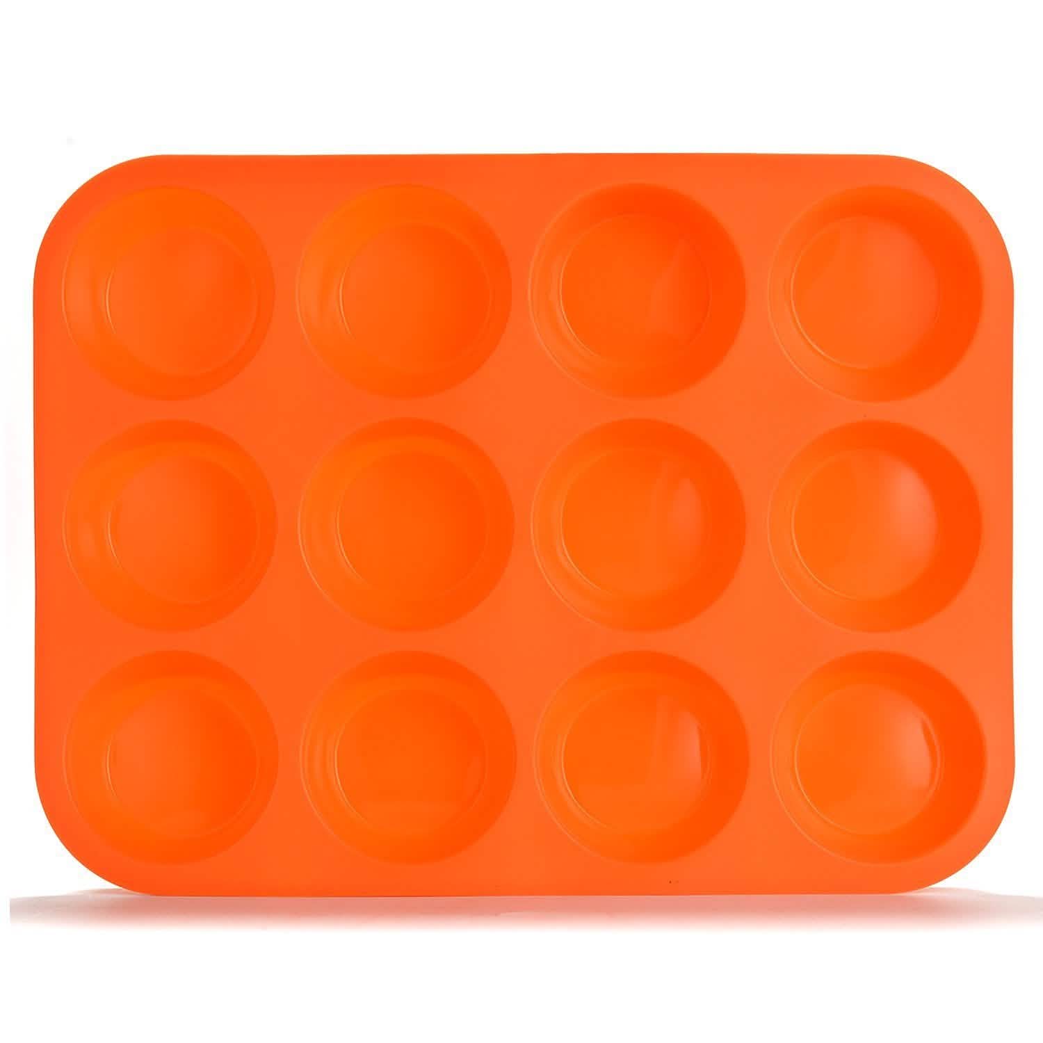 Moule en silicone antiadhésif 12 cavités pour cupcakes et muffins