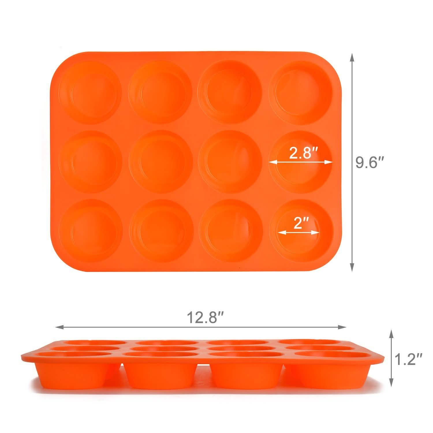 Moule en silicone antiadhésif 12 cavités pour cupcakes et muffins