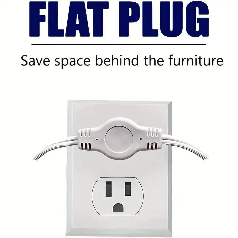 12-Foot Long Extension Cord Power Strip with 6 Feet on Each Side 13A 125V 1625W