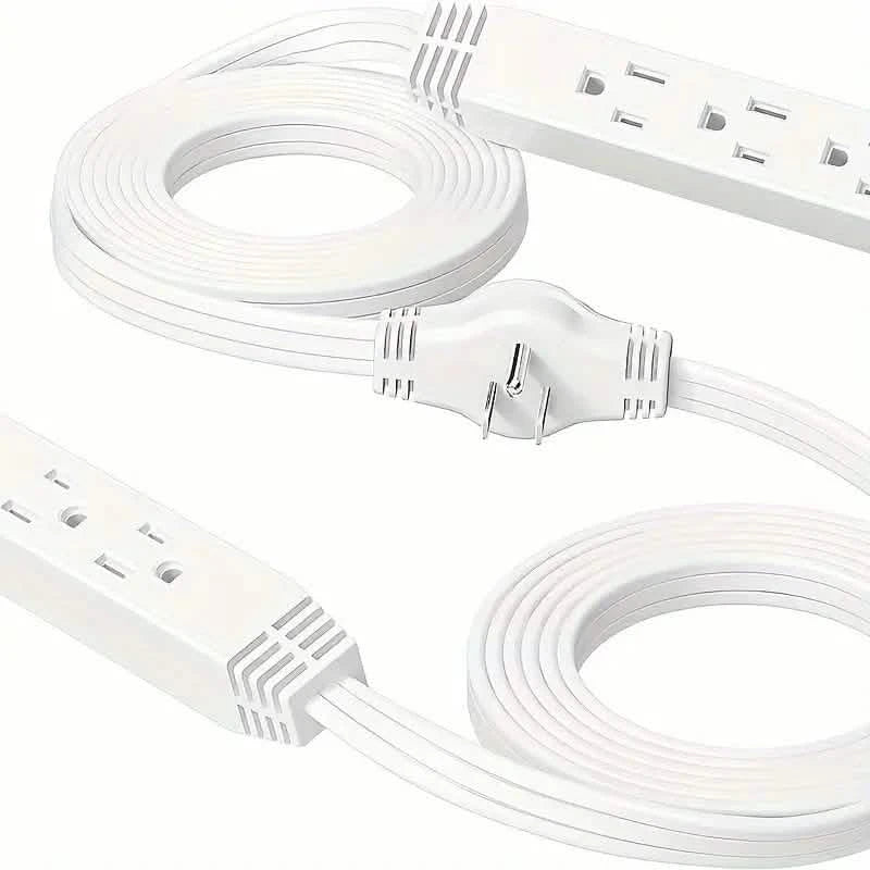 12-Foot Long Extension Cord Power Strip with 6 Feet on Each Side 13A 125V 1625W