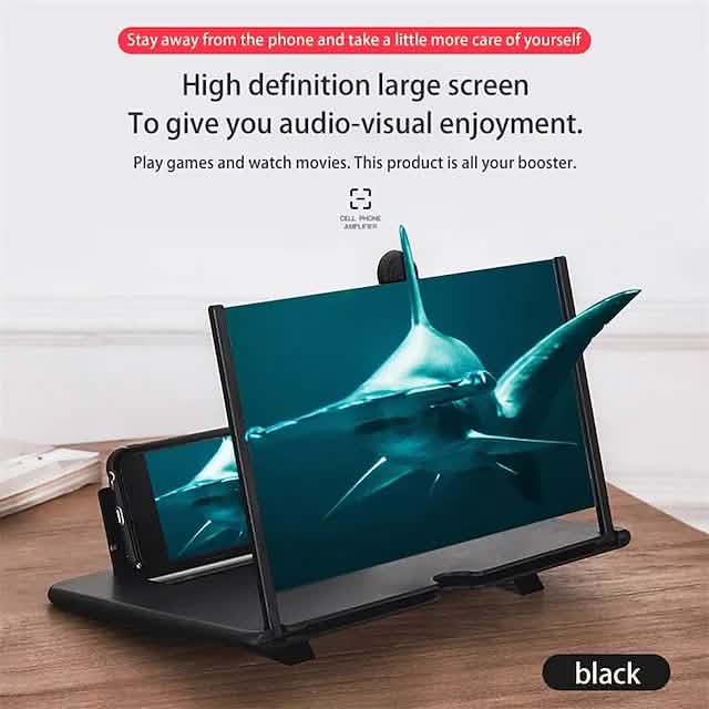 12 inch 3D Mobile Phone Screen Magnifier HD Video Amplifier with Foldable Holder