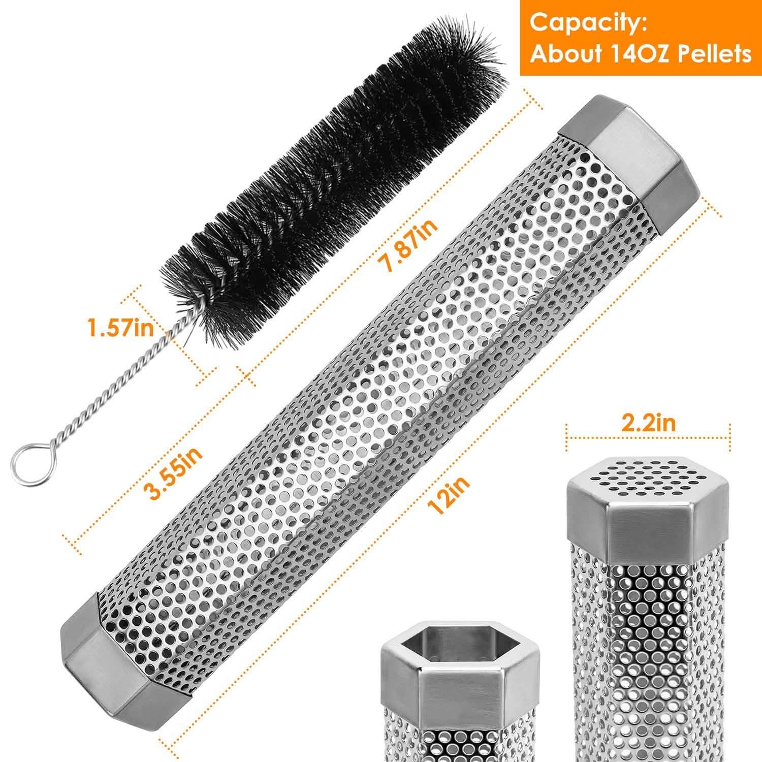 Tube fumoir de barbecue en acier inoxydable de 12 pouces