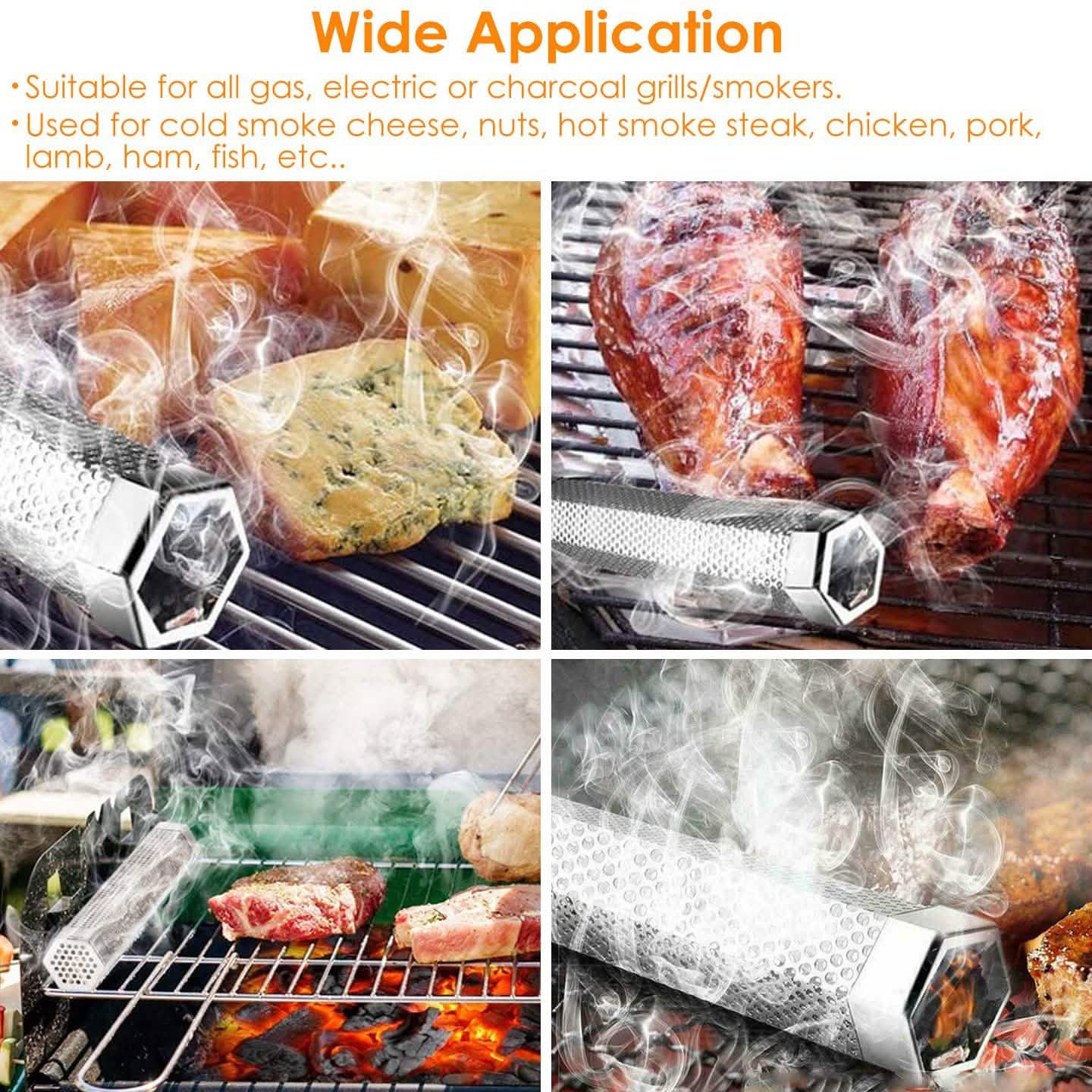 Tube fumoir de barbecue en acier inoxydable de 12 pouces
