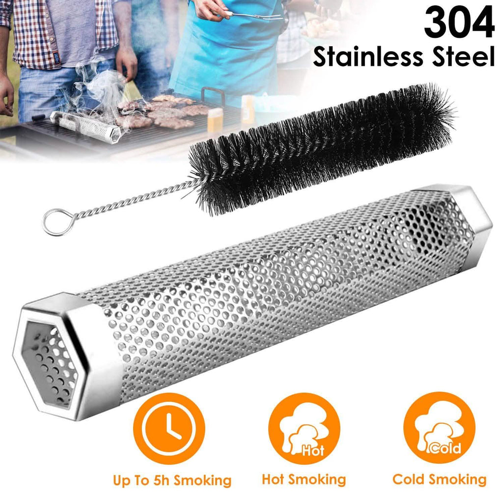 Tube fumoir de barbecue en acier inoxydable de 12 pouces