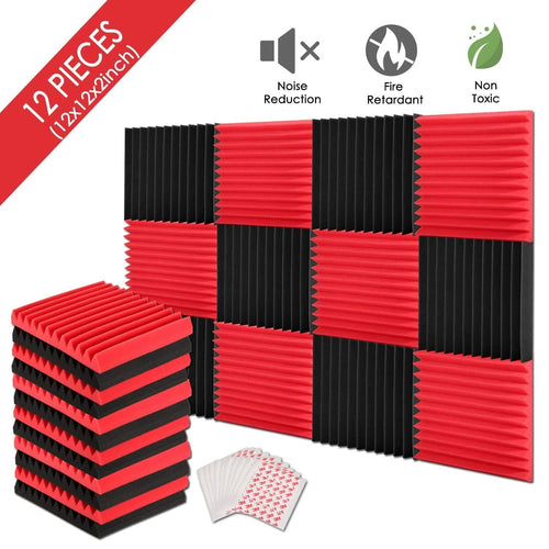 Lot de 12 : Panneaux acoustiques insonorisants AGPtEK