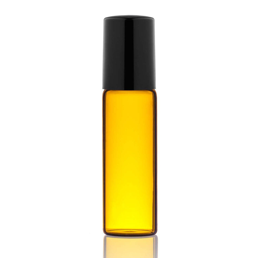 Paquet de 12 : Bouteilles en verre ambré de 10 ml avec billes roulantes en acier inoxydable