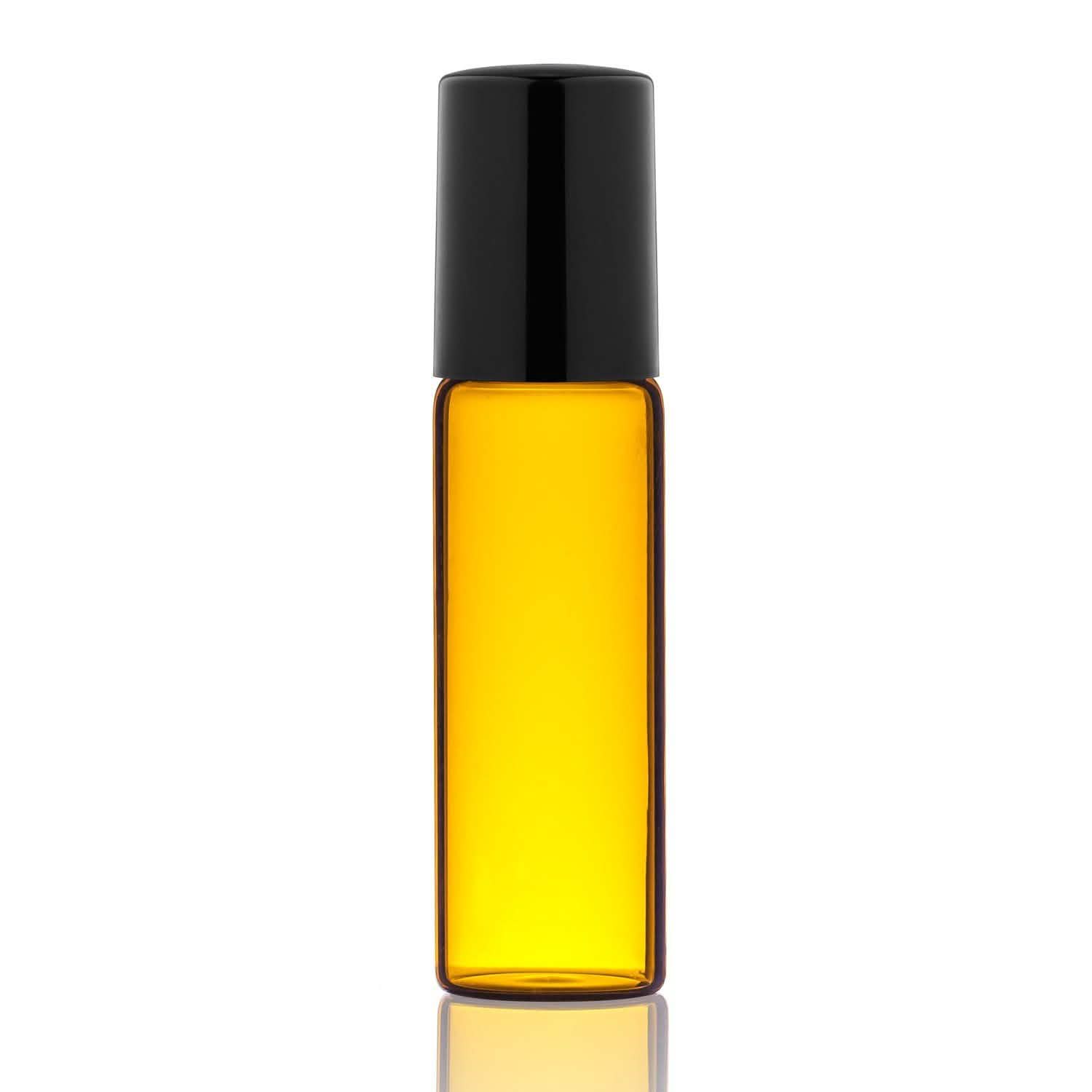 Paquet de 12 : Bouteilles en verre ambré de 10 ml avec billes roulantes en acier inoxydable