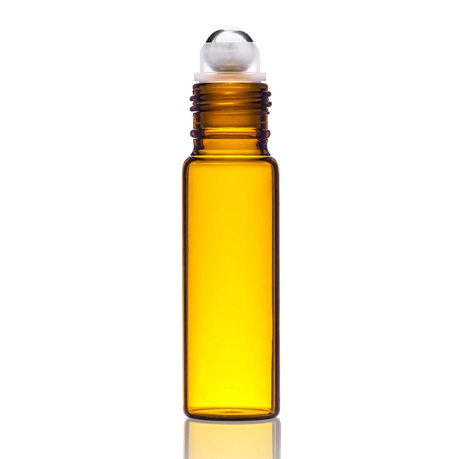 Paquet de 12 : Bouteilles en verre ambré de 10 ml avec billes roulantes en acier inoxydable