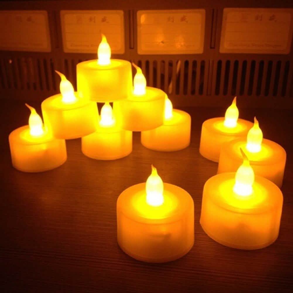 Lot de 12 bougies chauffe-plat LED sans flamme, à piles