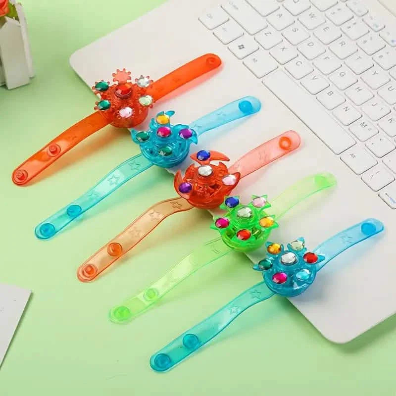 12-Pack: LED Cartoon Spinning Fidget Wristband