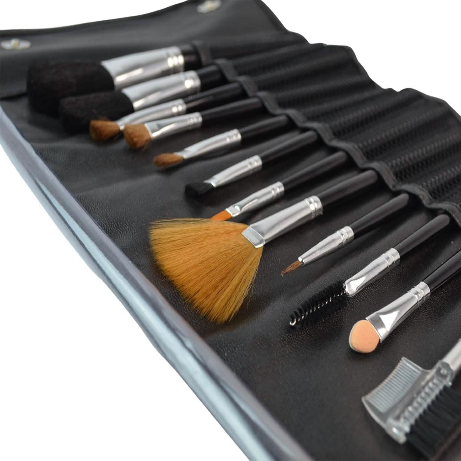 Lot de 12 pinceaux de maquillage professionnels pour le fond de teint, le blush, l'anticerne, le fard à paupières