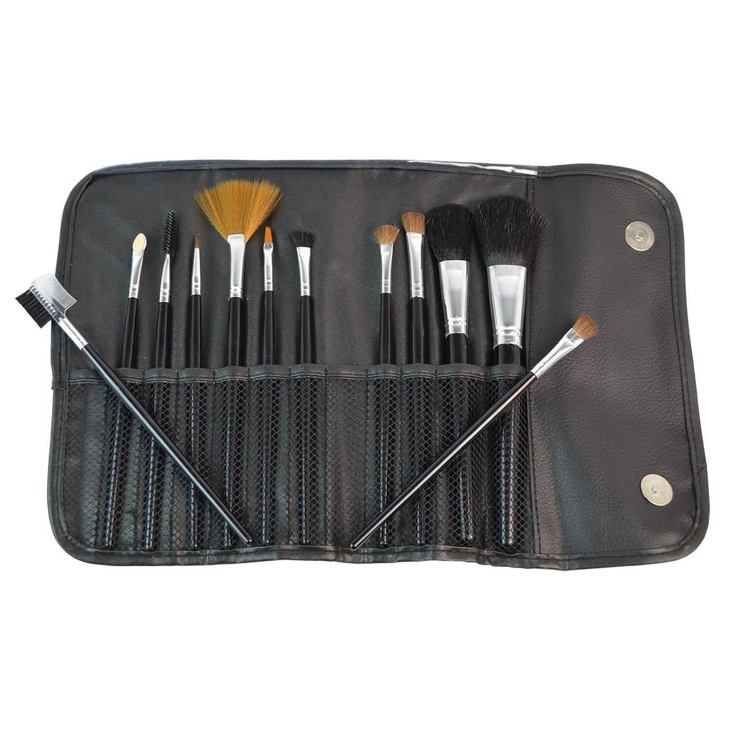 Lot de 12 pinceaux de maquillage professionnels pour le fond de teint, le blush, l'anticerne, le fard à paupières