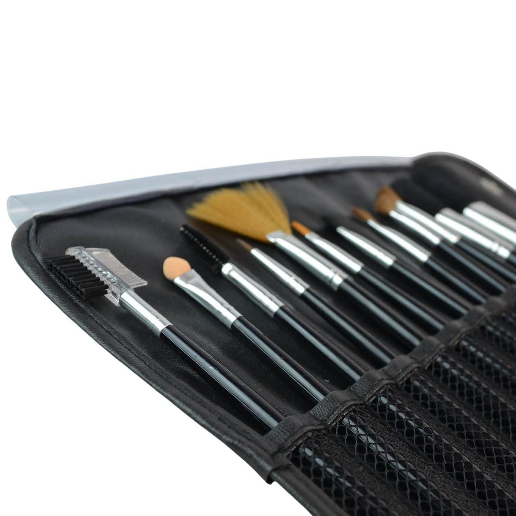 Lot de 12 pinceaux de maquillage professionnels pour le fond de teint, le blush, l'anticerne, le fard à paupières