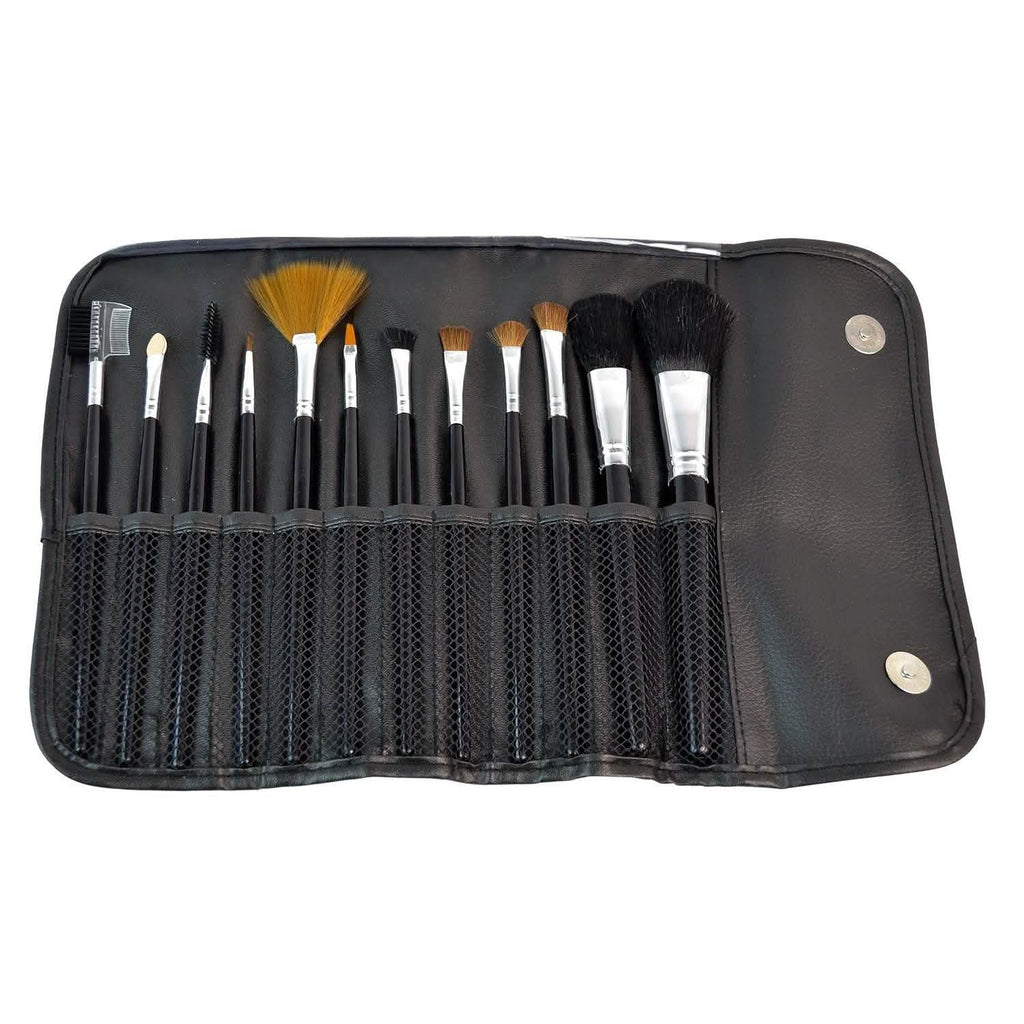 Lot de 12 pinceaux de maquillage professionnels pour le fond de teint, le blush, l'anticerne, le fard à paupières