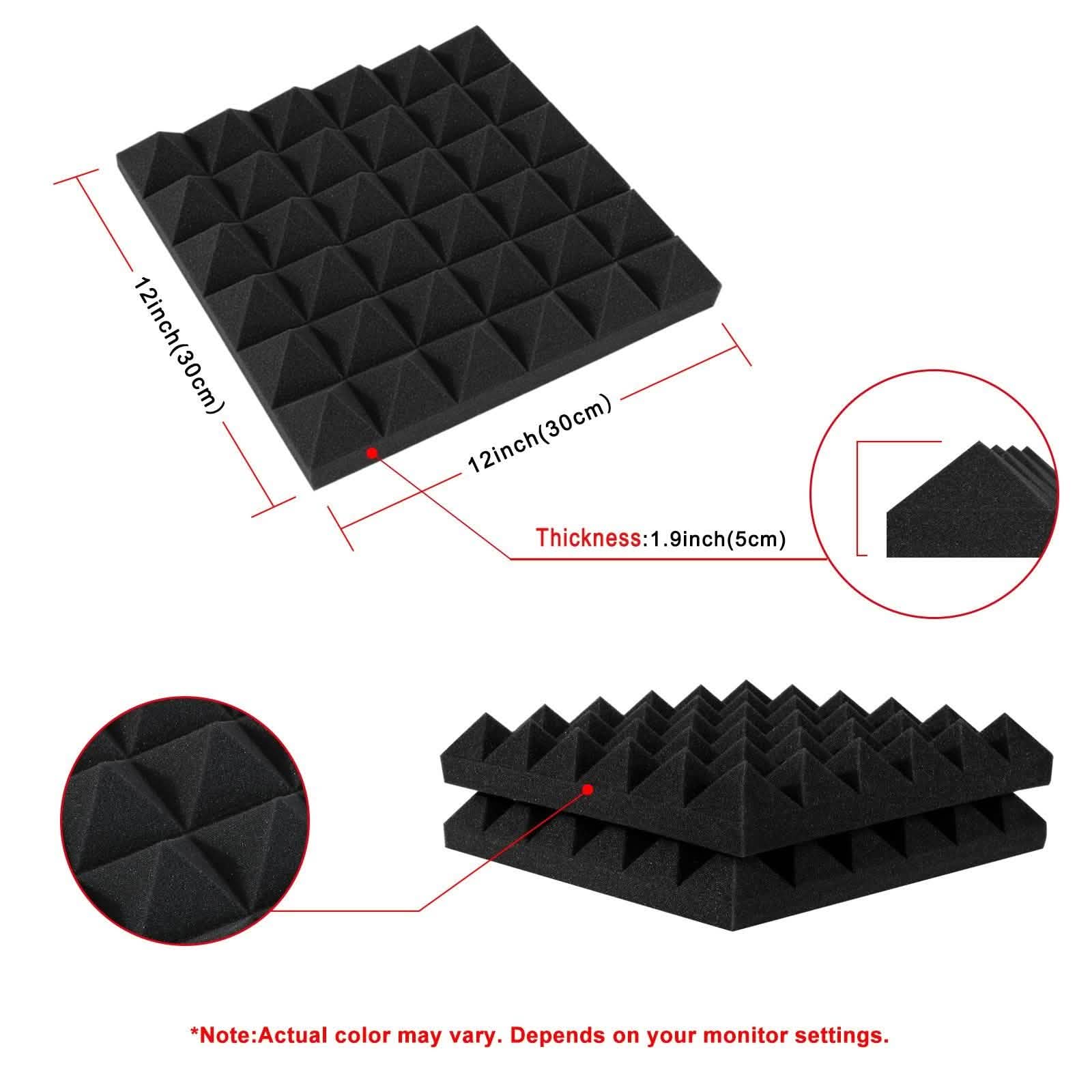 12-Pack: Sound Absorbing Foam for Recording Studio