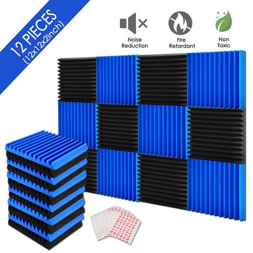Lot de 12 : Panneaux de mousse acoustique insonorisante