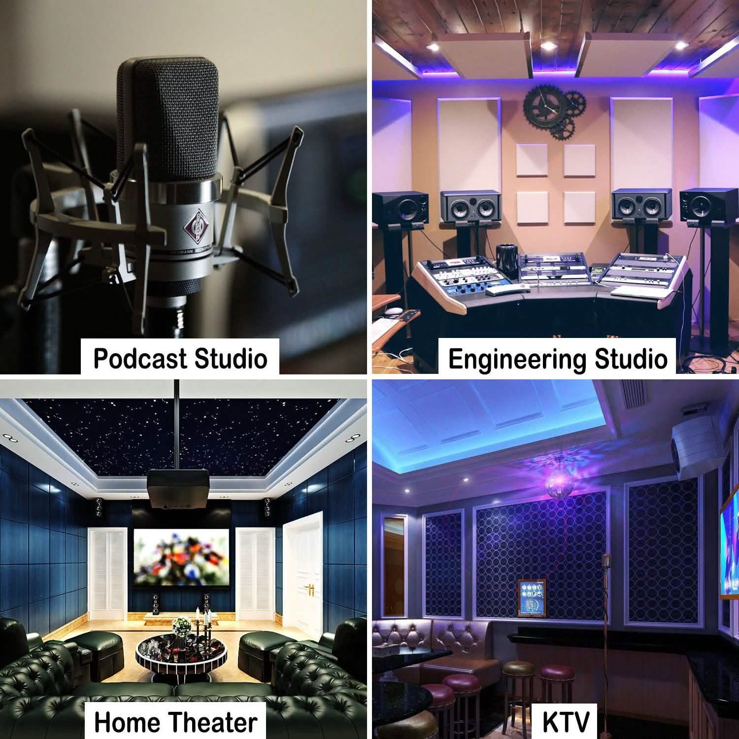 12-Pack: Sound Proof Padding Acoustic Foam Panels