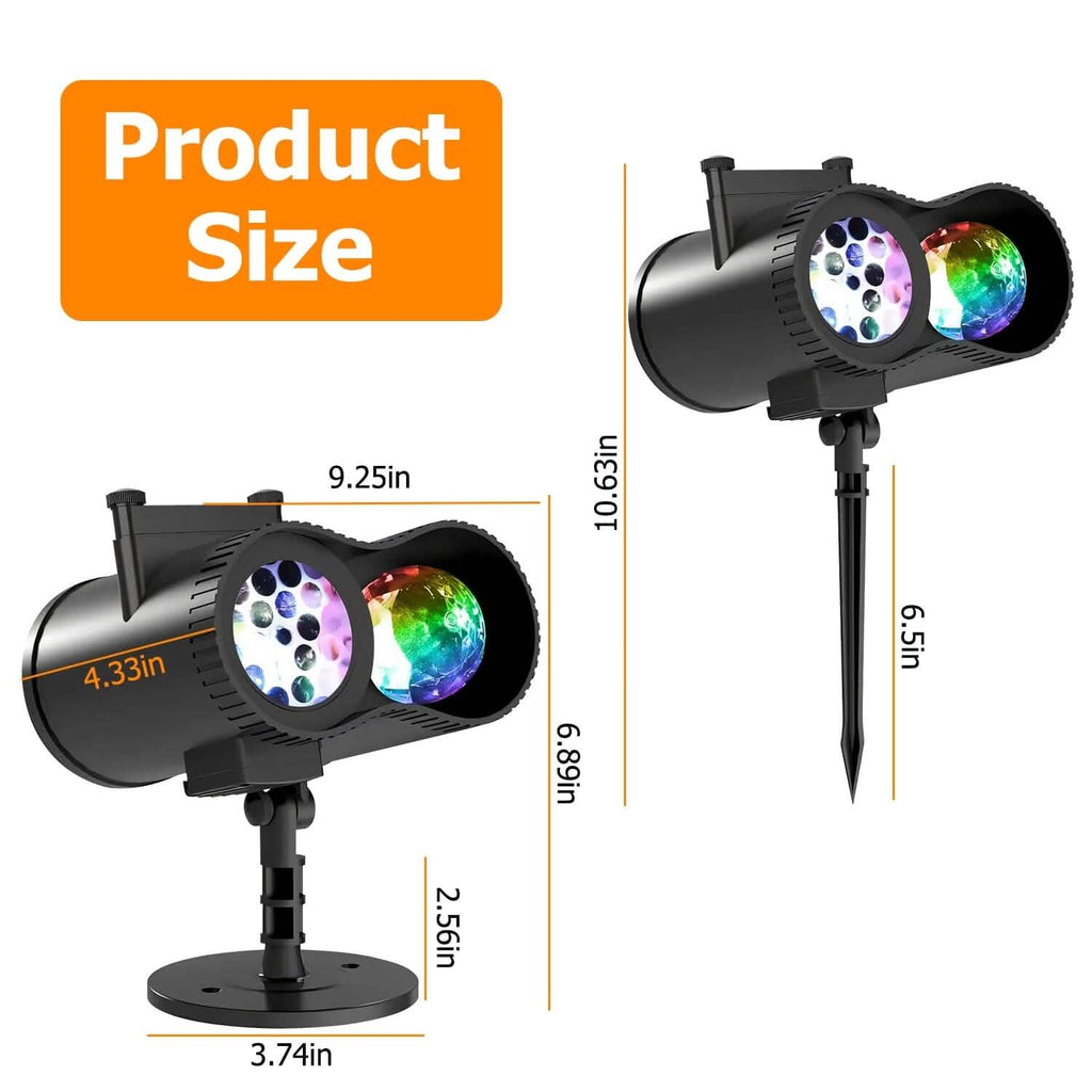 12 Patterns LED Projector Lights IP65 Waterproof Ocean Wave Projector Lamp with Remote Control Timer