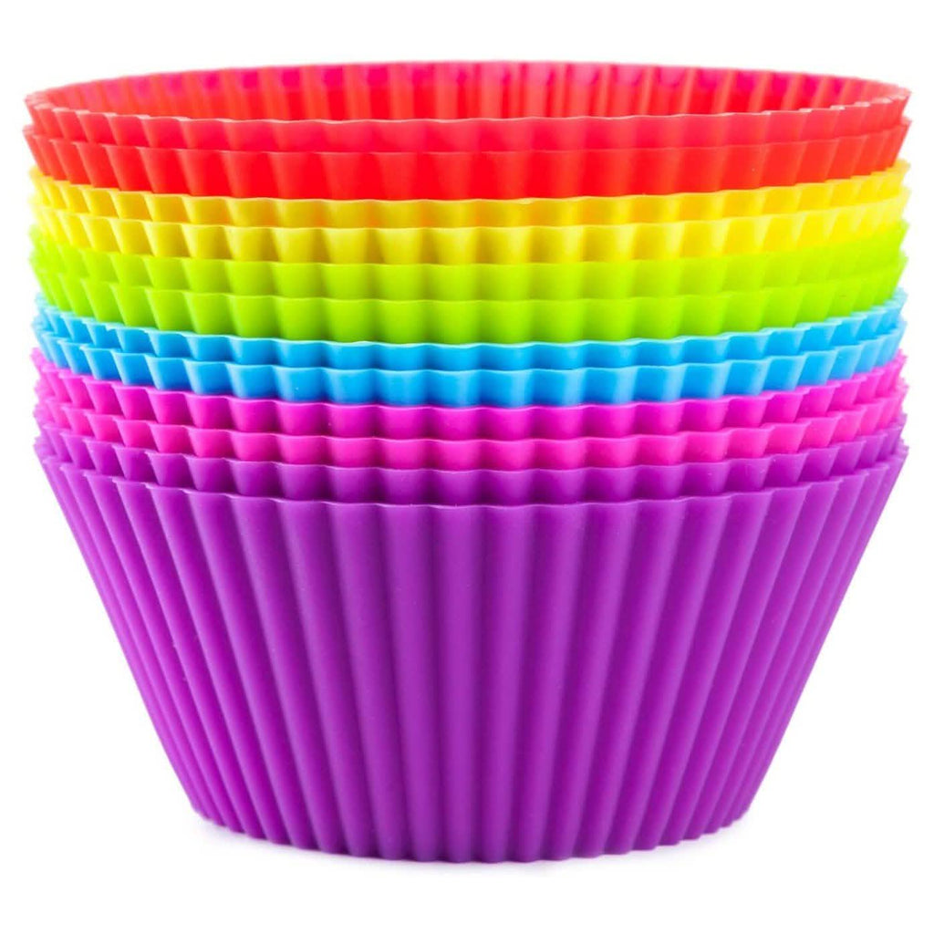 12-Piece: Chef's Star Silicone Baking Cups, Muffin Liners