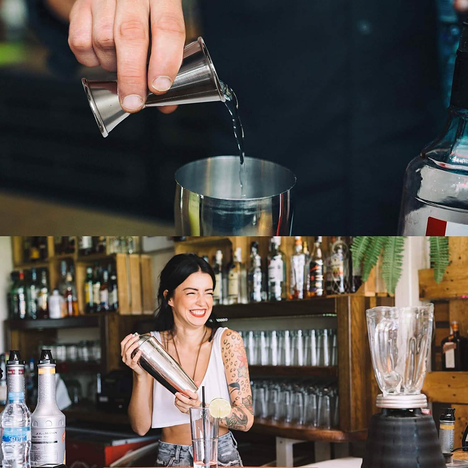 Lot de 12 pièces : Ensemble de shaker à cocktail