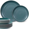 Lot de 12 : Assiettes plates HITECLIFE compatibles micro-ondes et lave-vaisselle