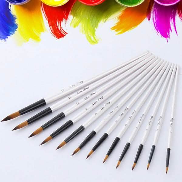 Ensemble de 12 pinceaux : Pinceaux d'artiste pour aquarelle