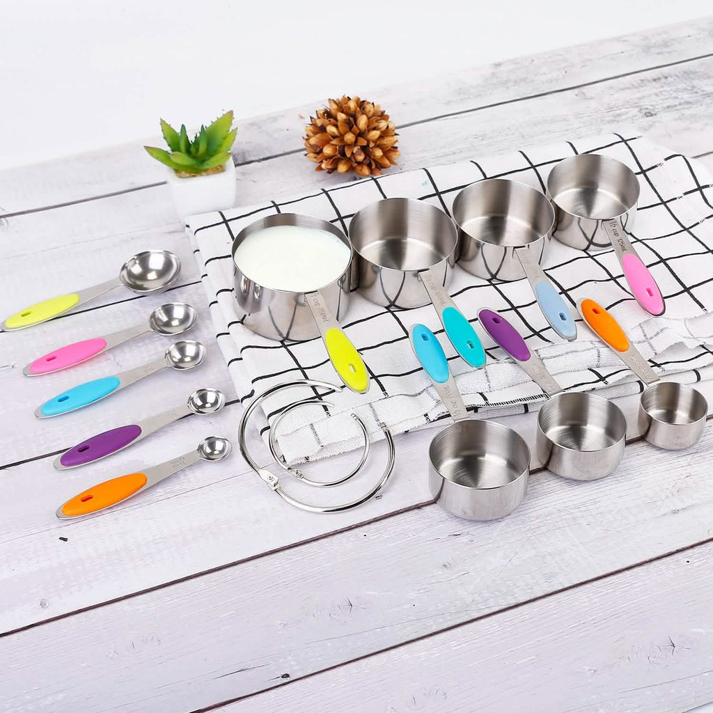 12-Piece: Stainless Steel Measuring Cups Spoons Set